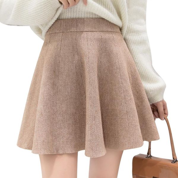 

skirts knit short skirt women's autumn and winter 2021 jacquard knitted woolen tutu bottoming a-line, Black