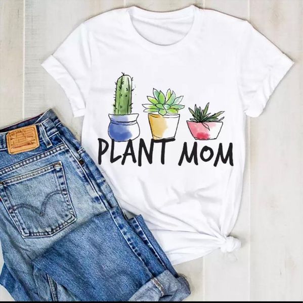 

harajuku and women plant mom mens print funny femme short sleeve loose summer tee for ladies cclothes haut, White;black