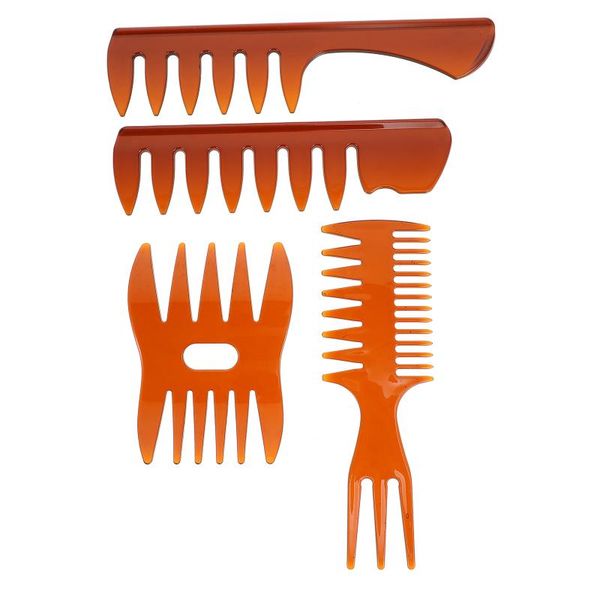 

hair brushes 4pcs practical men combs styling (transparent brown), Silver