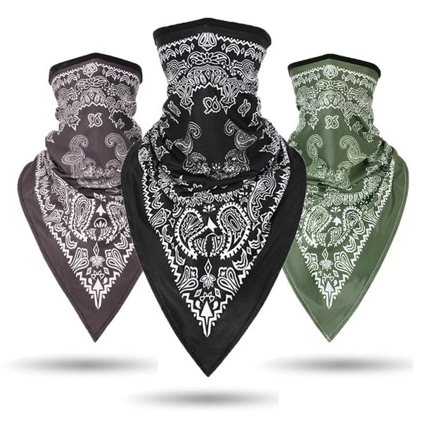 

2/3pcs cashew flower motorcycle headwear neck cover balaclava windproof dust outdoor bandana cycling bike ski sports scarf wrap caps & masks, Black