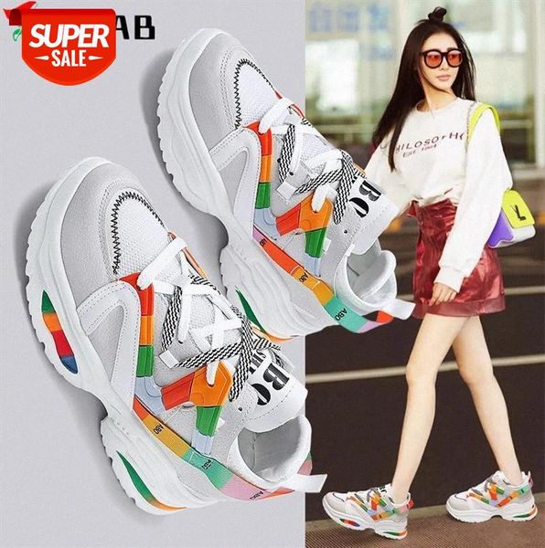

designer shoes woman fashion web celebrity dad white black women sneakers platform high 6cm shallow chunky ladies #zd6v