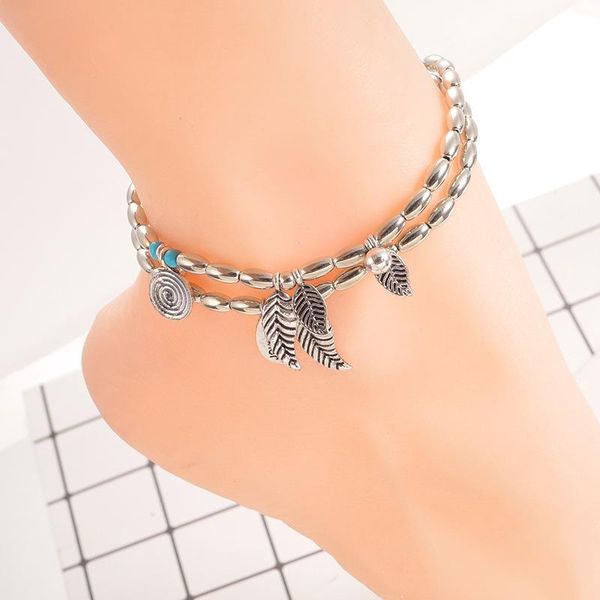 

anklets anklet foot chain beach jewelry bohemian leaf and yoga woman, Red;blue