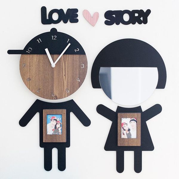 

wall clocks creative mute clock art living room couple bedroom modern cartoon watches home decor design 6w112