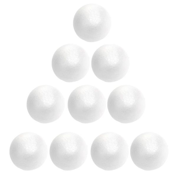 

party decoration 10pcs 6cm christmas modelling craft polystyrene foam balls round spheres (white)