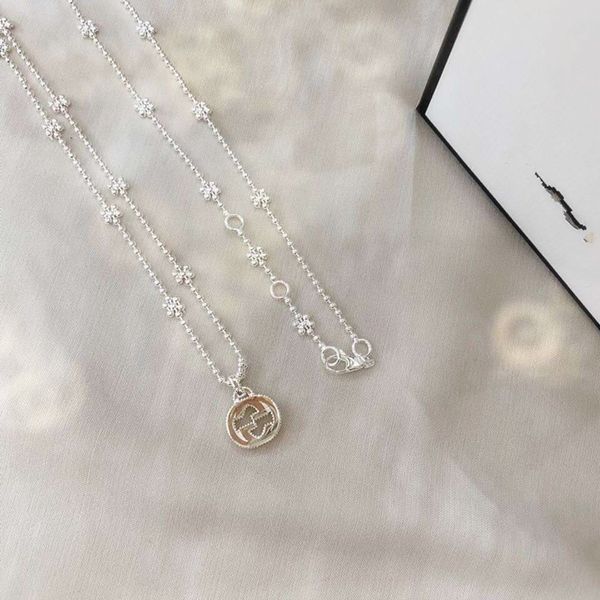

s925 silver three-dimensional pendant snowflake necklace couple's clavicle chain exclusive fine jewel