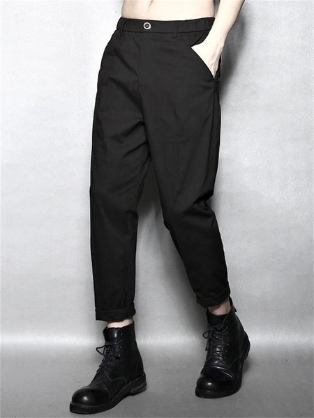 

men's pants classic dark contracted urban youth fashion loose harun nine points small foot casual, Black