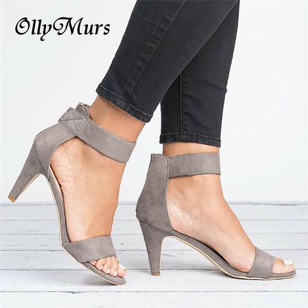 

open toe summer shoes with high heels sandals strap female zapatos de mujer thin heel shoe sandalias drop, Black