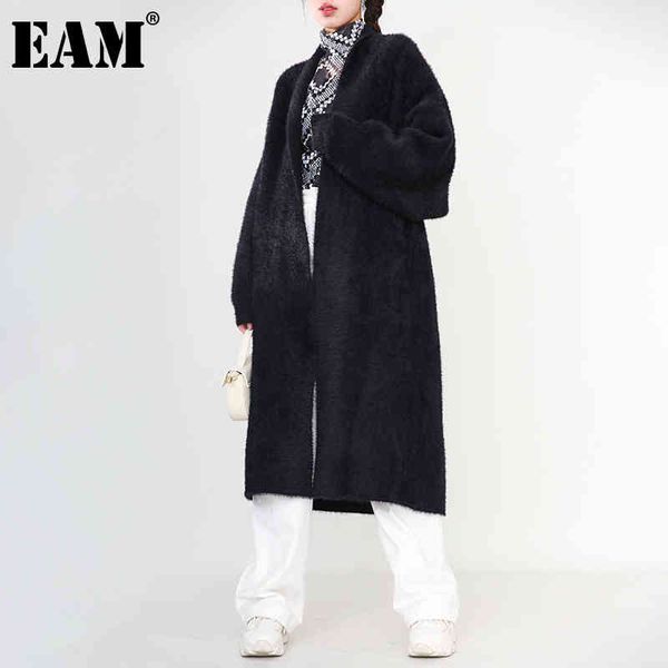 

[eam] black oversized long knitting sweater cardigan loose fit v-neck long sleeve women fashion spring autumn jh2480 21512, White
