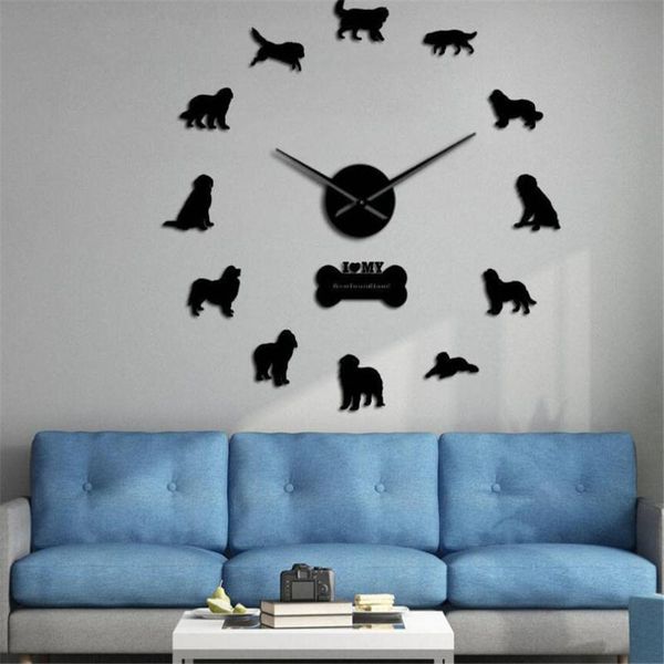 

wall clocks diy dachshund art wiener-dog puppy dog pet frameless giant clock with mirror effect sausage large watch