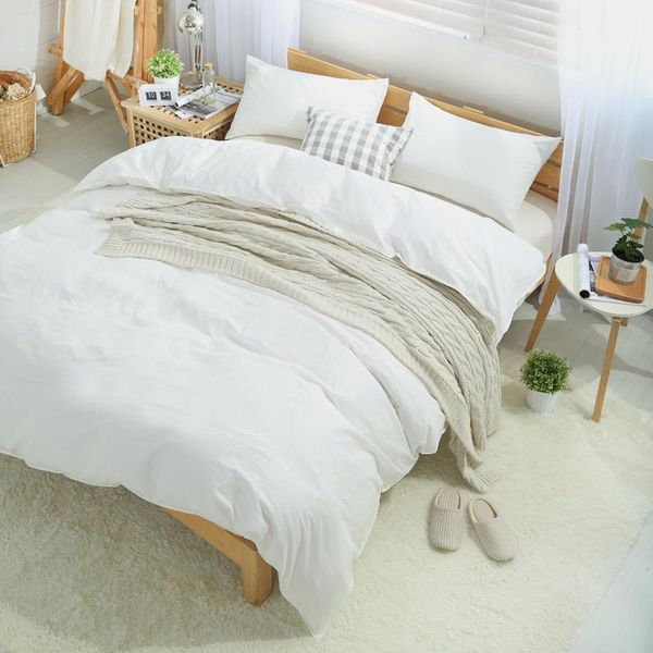 

bedding sets white twin full  king cotton 3/4pcs set quilt cover pillowcase flat sheet bedspreads home el bedclothes bedroom