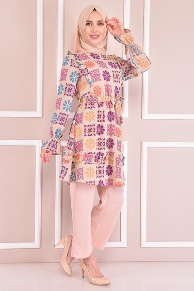 

ethnic clothing patterned combin salmon tkn3439, Red