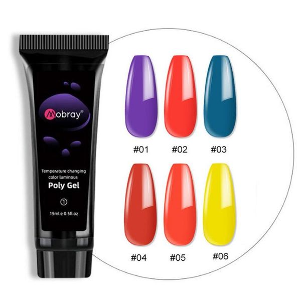 

nail gel extension temp color changing art 15ml reflective quick building design easy diy, Red;pink