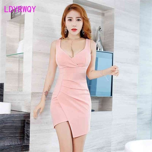 

nightclub european and american bar women's bag hip dress v-neck knee-length 210416, Black;gray