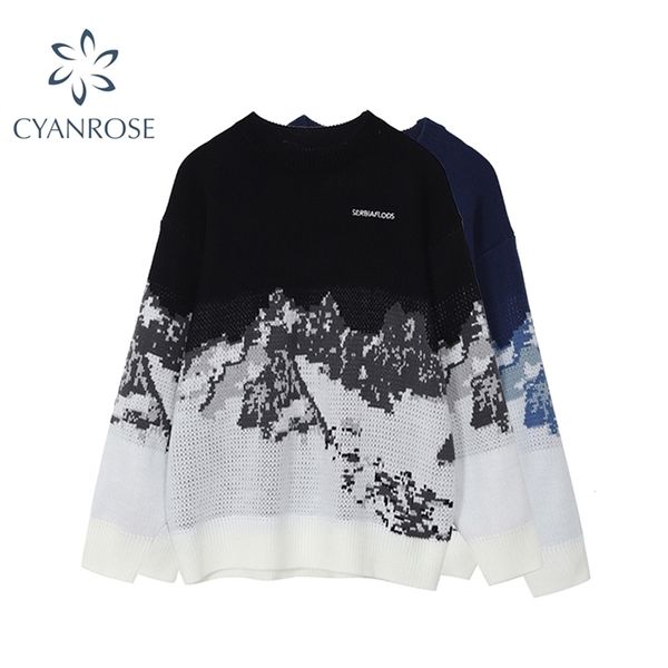 

sweaters pullover women autumn winter warm knitted cotton sweater casual jumper female oversized harajuku fashion 210515, White;black