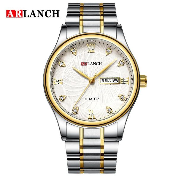 

wristwatches men's watch 2021 sports chronograph water proof gold calendar stainless steel fashion casual male quartz, Slivery;brown