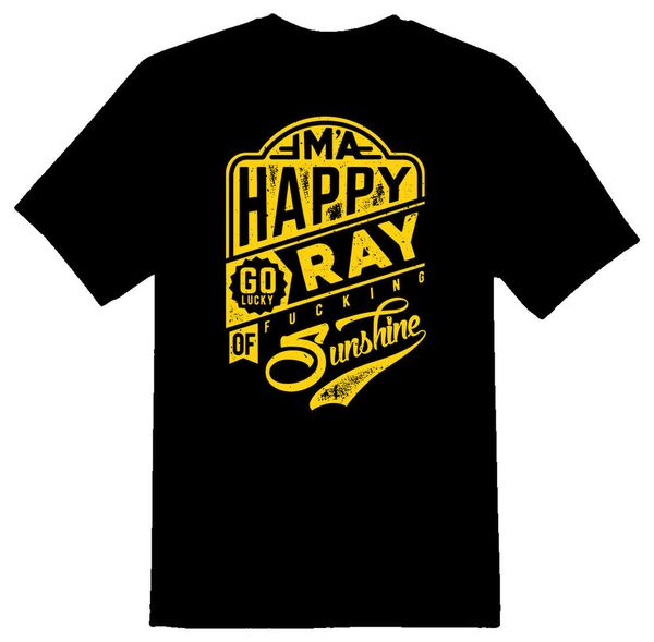 

im a happy go lucky ray sunshine black or white tee, White;black