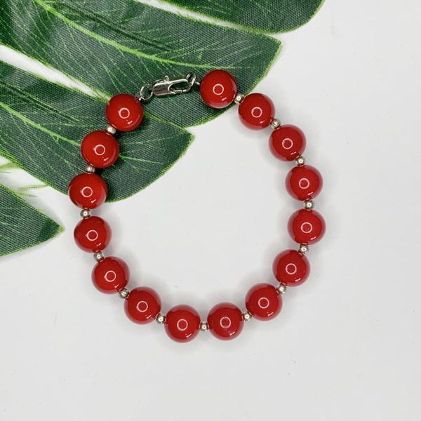 

beaded, strands pick size red artificial coral beads strand bracelet for women girls party gifts bangle jewelry accessories wristband 19cm b, Black