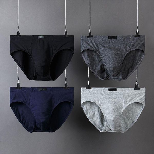 

two-piece suits men's breathable underwear briefs panties jockstrap low waist cotton underpants elastic triangle comfortable shorts cue