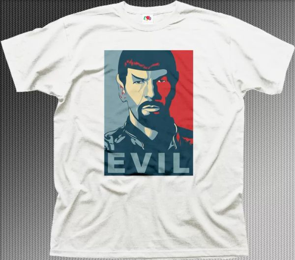 

EVIL SPOCK start trek obama obey abide printed t-shirt Z9944, White;black
