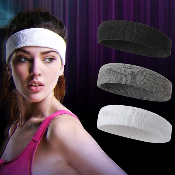 

sweatband cotton elastic basketball sports headband women men gym fitness sweat hair band for volleyball tennis running, Yellow;black