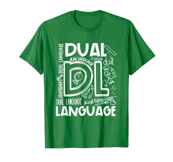 

dual languages typography teacher teaching school cute shirt, White;black