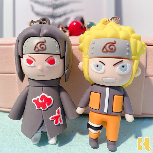 

2021 fashion keychain creative cartoon hand-made naruto key ring chain fashion bag pendant couple gift doll, Silver