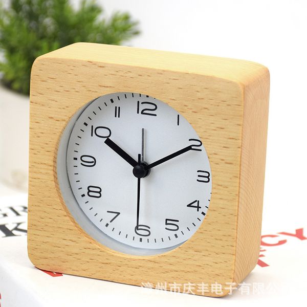 

pure beech nordic simple bedroom scanning alarm bedside mute creative sleepy hour clock straight