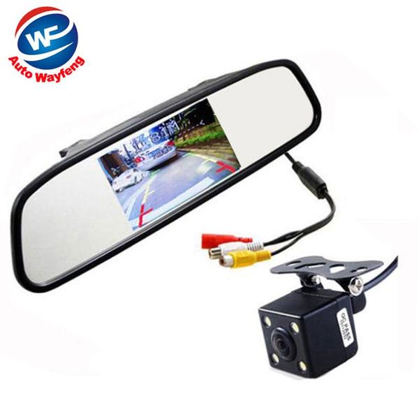 

car rear view cameras& parking sensors ccd video auto monitor, led night reversing camera with 4.3 inch rearview mirror monitor