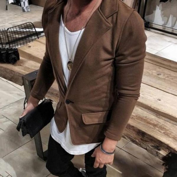 

men's suits & blazers men fashion vintage blazer coats notched solid color casual suit jackets formal business spring autumn 2021, White;black