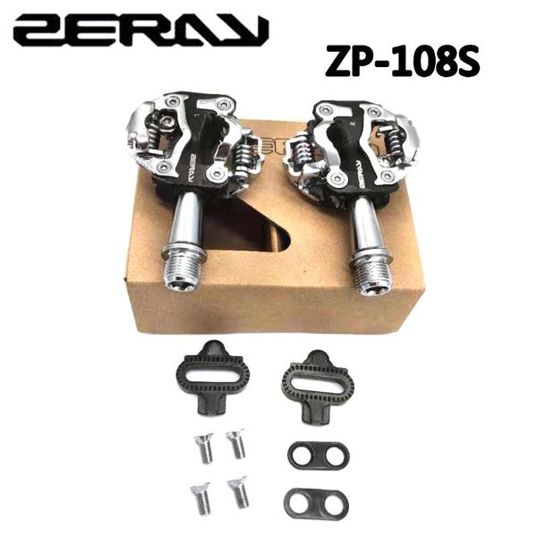 

bike pedals zeray mtb with cleat zp-108s zp-109s compatible spd self-locking aluminum alloy doubleside multifunction