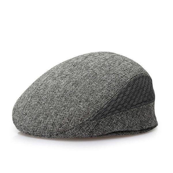 

spring summer linen breathable men peaked cap casual beret for outdoor lvy gatsby hat men's sboy nz183 berets, Blue;gray