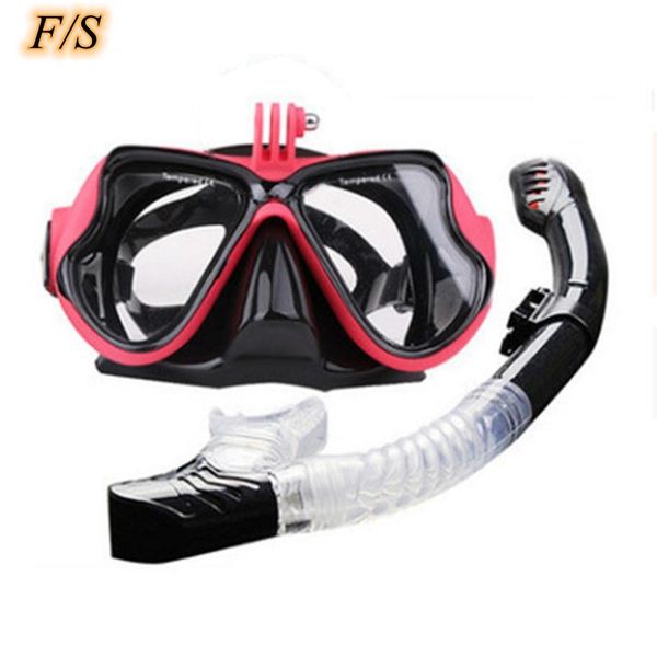 

snorkeling mask snorkel tube set diving anti-fog swimming goggles for underwater sports camera masks