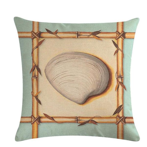 

cushion/decorative pillow retro hand painted conch starfish shell cover sofa waist bedroom pillows case square