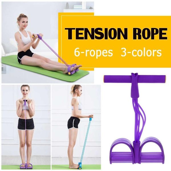 

multi-function tension rope bands resistance for exercises elastics tape fitness 6 tubes elastic