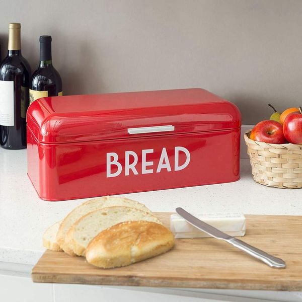 

square retro kitchen storage box flat cover bread european bottles & jars