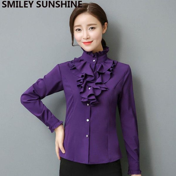 

japanese women's clothes korean style long sleeve elegant blouse vintage wear to work female wine red shirt woman clothing 3xl blouses, White