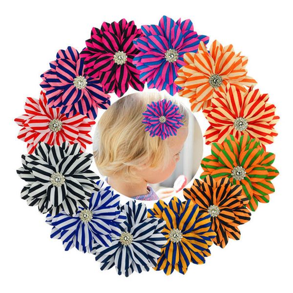 

girls hair accessories hairclips bb clip barrettes clips headbands for children kids striped hairpin water drill baby holiday accessory head, Slivery;white