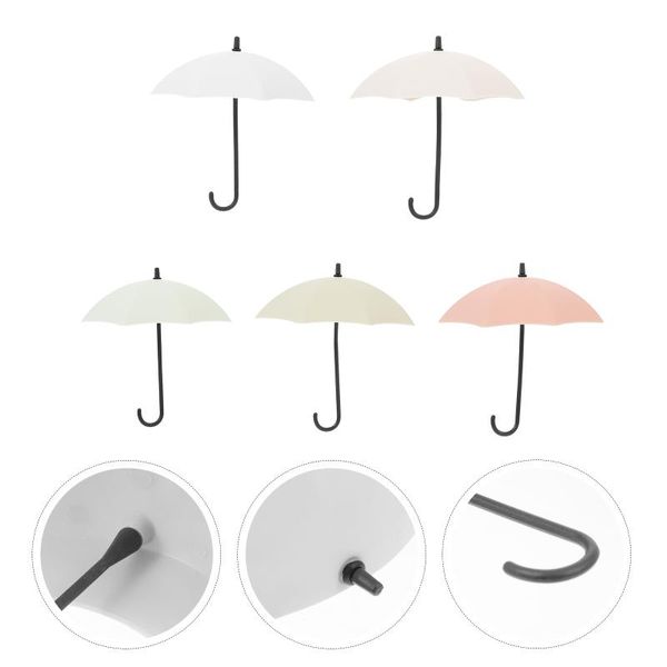 

hooks & rails 5pcs creative umbrella traceless nail-lovely small door glue