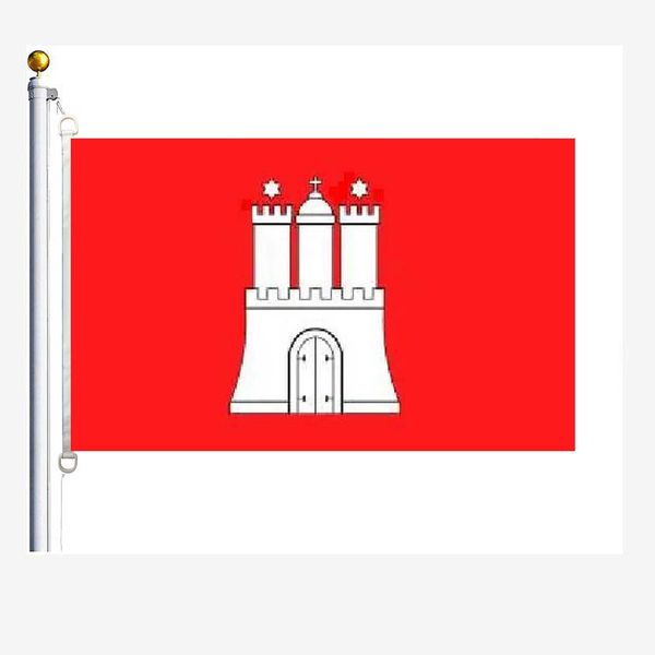 

hamburg state flags 90 x 150 cm, 100 % polyester, digitaldruck