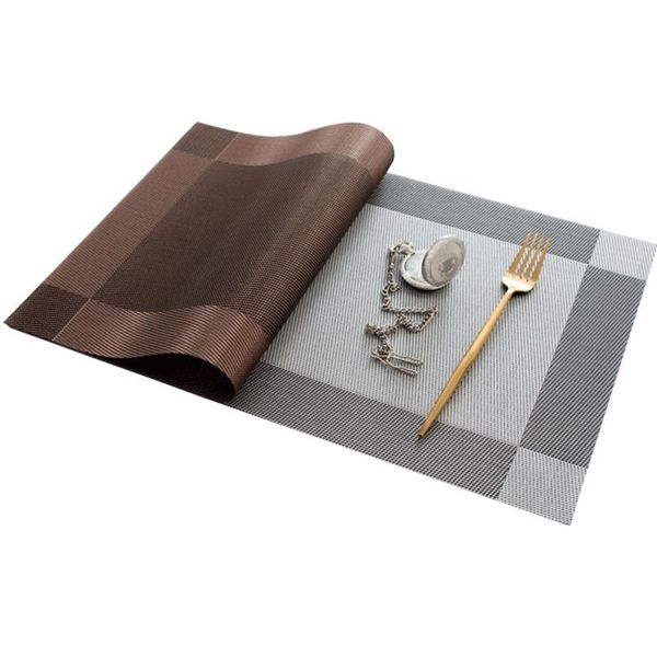 

table runner placemat mat tableware pad waterproof heat insulation non-slip soft golden brown washable bowl