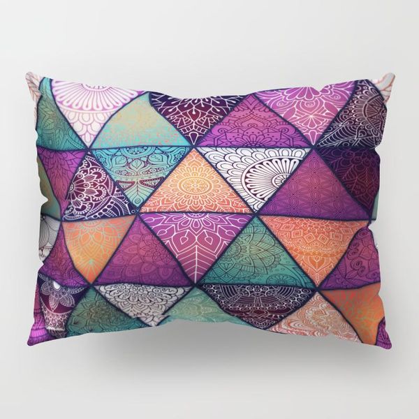 

cushion/decorative pillow 30x50cm print waist cushion cover polyester for car seat lumbar back protect support throw case geometric triangle