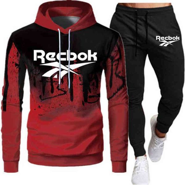 

new autumn and winter fashionable and comfortable men's sweater + casual sports pants suit cotton jogging sports suit g1217, Gray