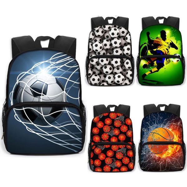 

school bags 13 inch football basketball print soccer kids kindergarten backpack children schoolbags boys book gift