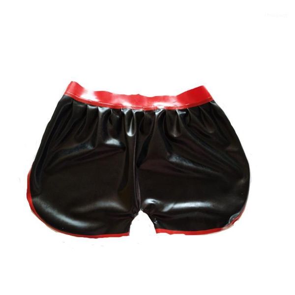 

underpants latex black boxer shorts with red waist underwear 0.4mm size xxs-xxl, Black;white