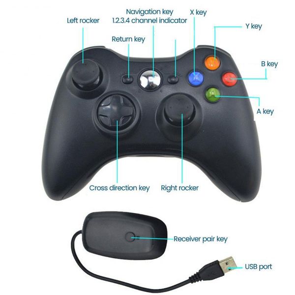 

game controllers & joysticks wireless controller for x box 360 accessories gamepad joypad joystick microsoft console pc cellphone controle