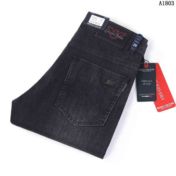 

spring jeans men's thin summer straight loose middle aged casual large pants, Blue