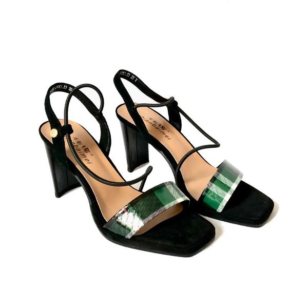 

dress shoes 2021 high-heeled women's sandals square toe party, Black