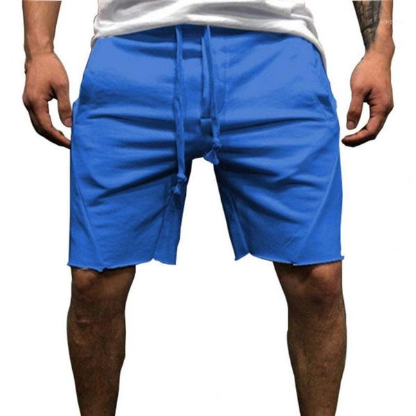 

men's pants summer cotton linen shorts solid color lacing knee length casual male 2021 sports beach men cloth, Black