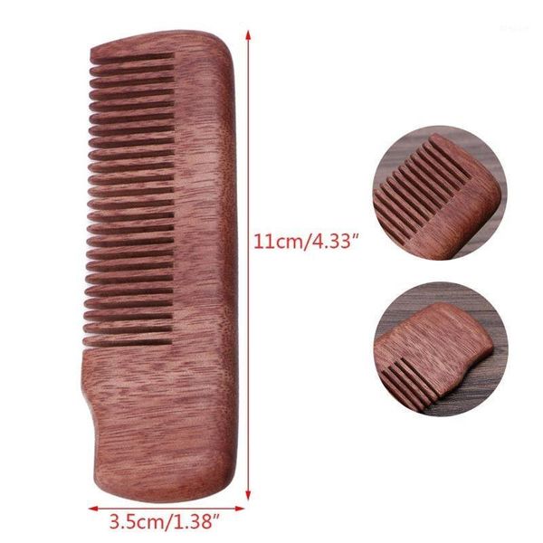 

1pc boutique wood comb travel portable handle pocket hair combs1, Silver