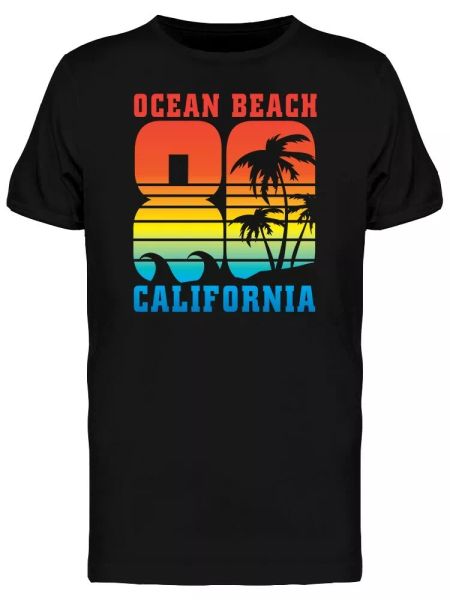 

ocean beach 80 california men's tee -image by shutterstock, White;black